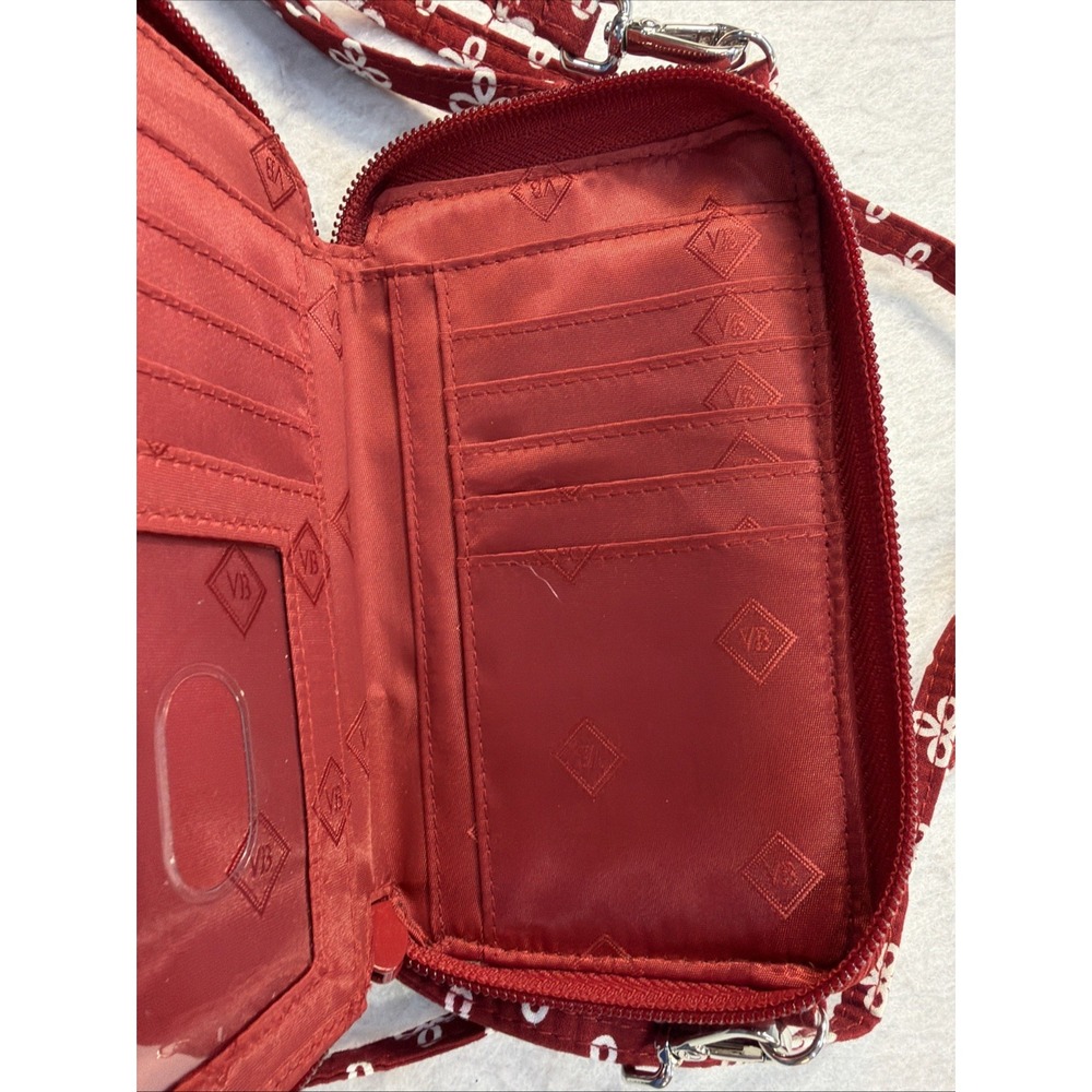 Vera Bradley Iowa State Cyclones Zip Around Wallet Crossbody Purse Red Quilted - Picture 12 of 16